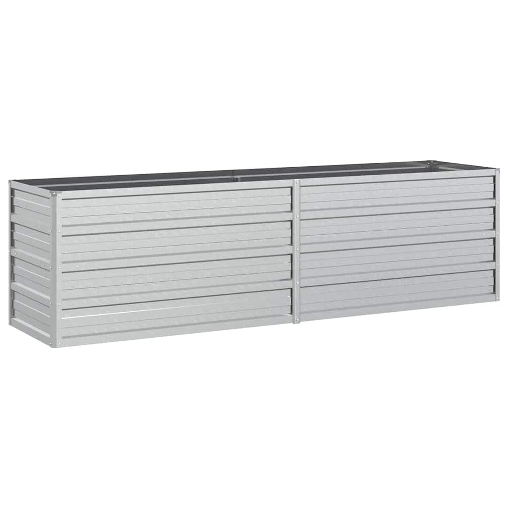 vidaXL Canteiro elevado de jardim 160x40x45cm aço galvanizado prateado