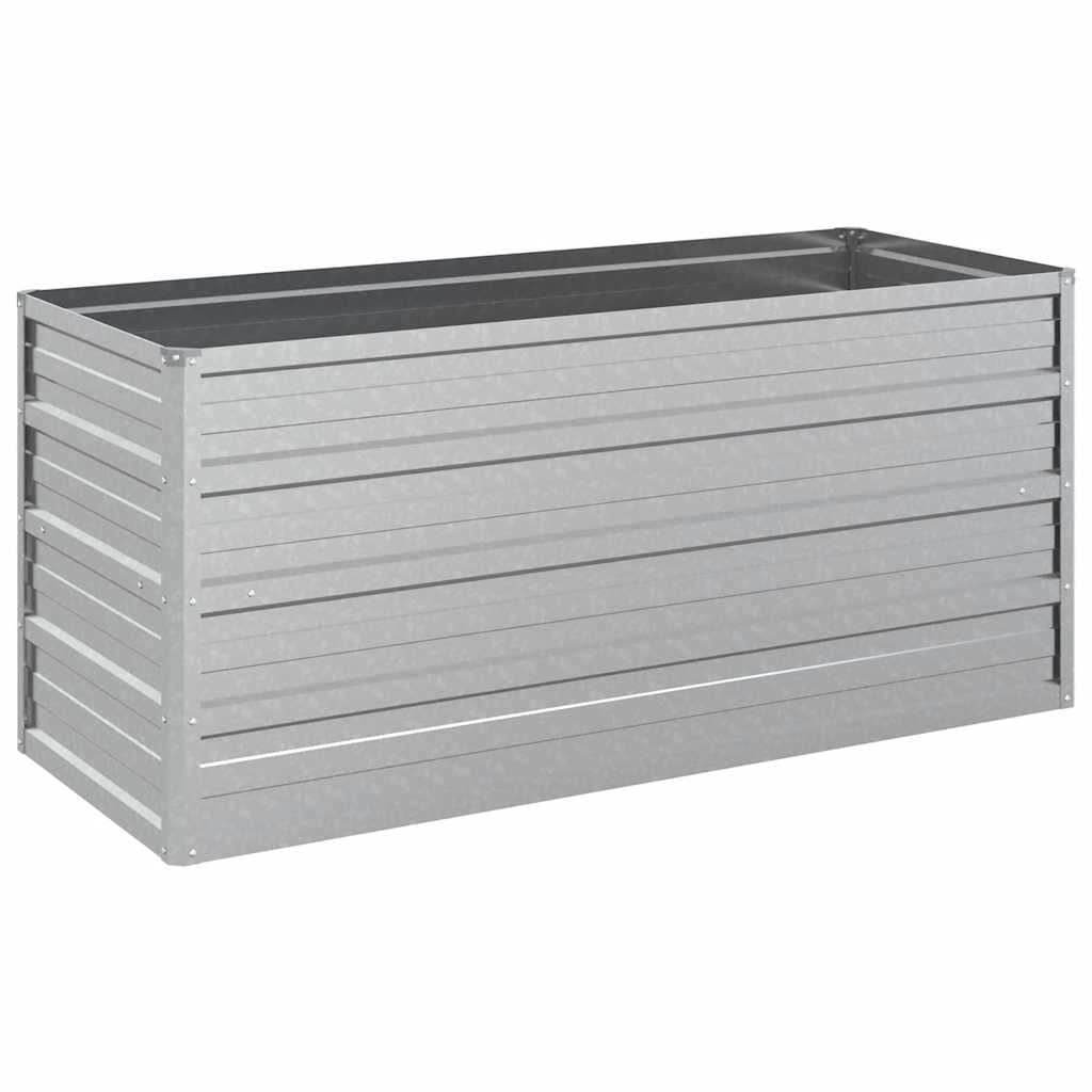 vidaXL Canteiro elevado de jardim 100x40x45cm aço galvanizado prateado