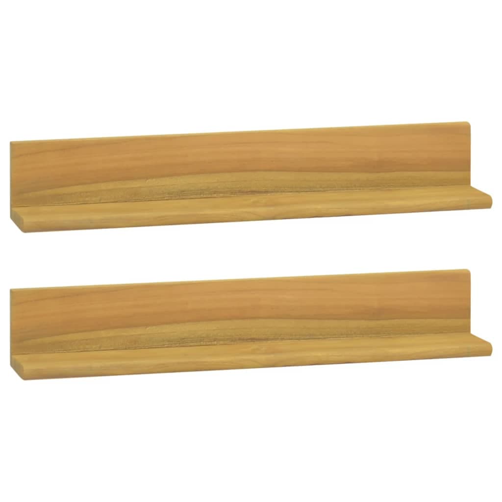 vidaXL Prateleiras de parede 2 pcs 60x10x10 cm madeira de teca maciça