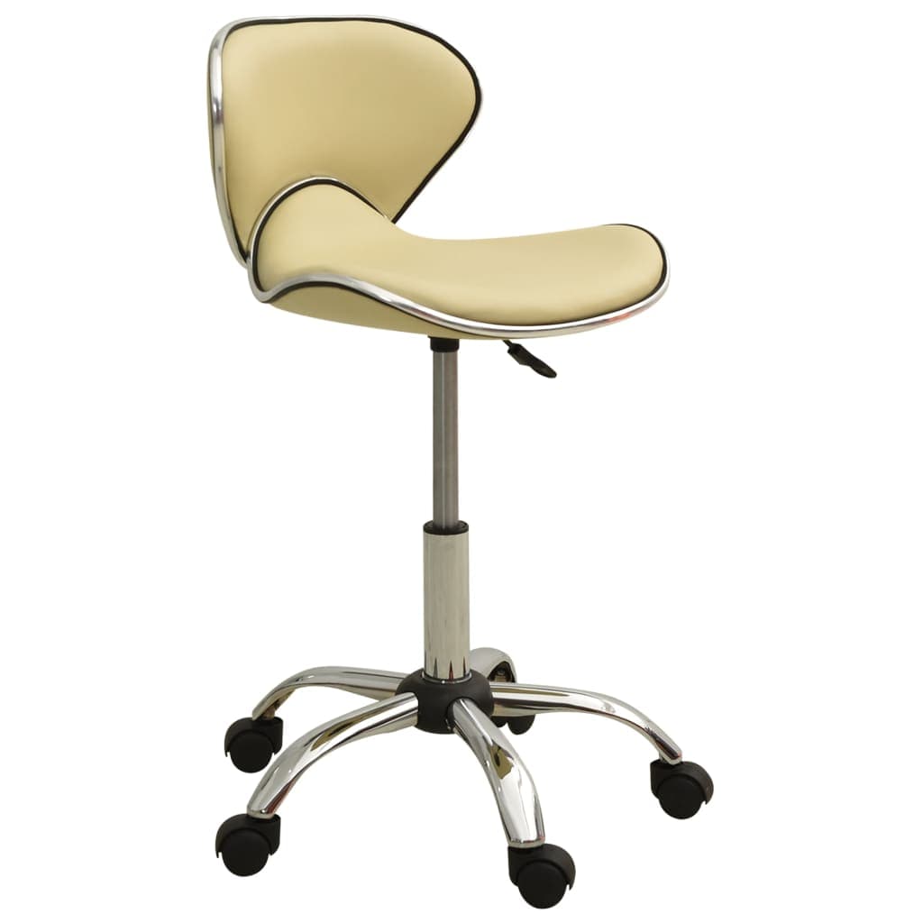 vidaXL Cadeira de Escritório Couro Artificial Cor Creme - 3921957664
