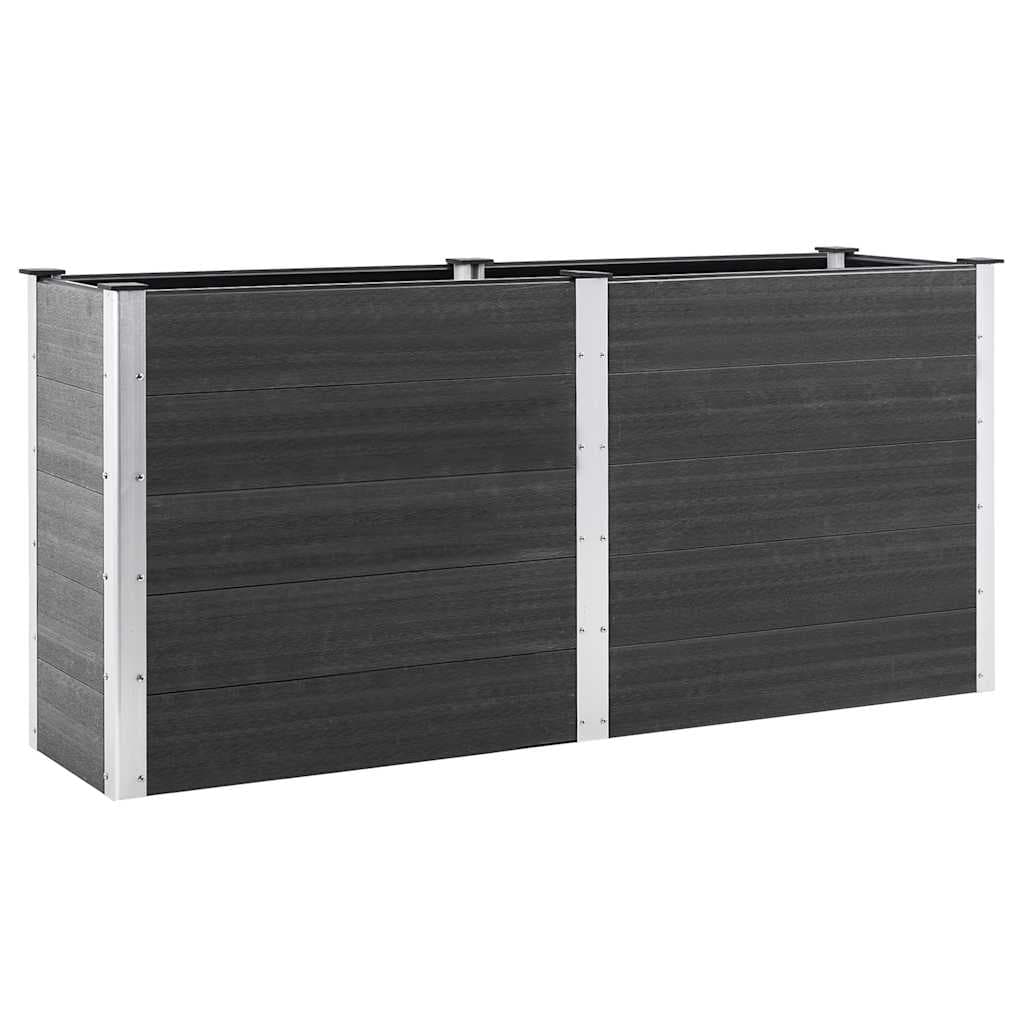 vidaXL Canteiro elevado de jardim 200x50x91 cm WPC cinzento