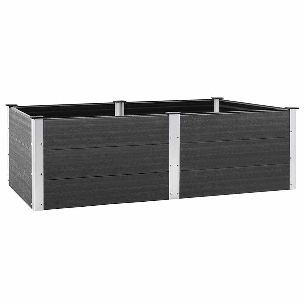 vidaXL Canteiro elevado de jardim 200x100x54 cm WPC cinzento