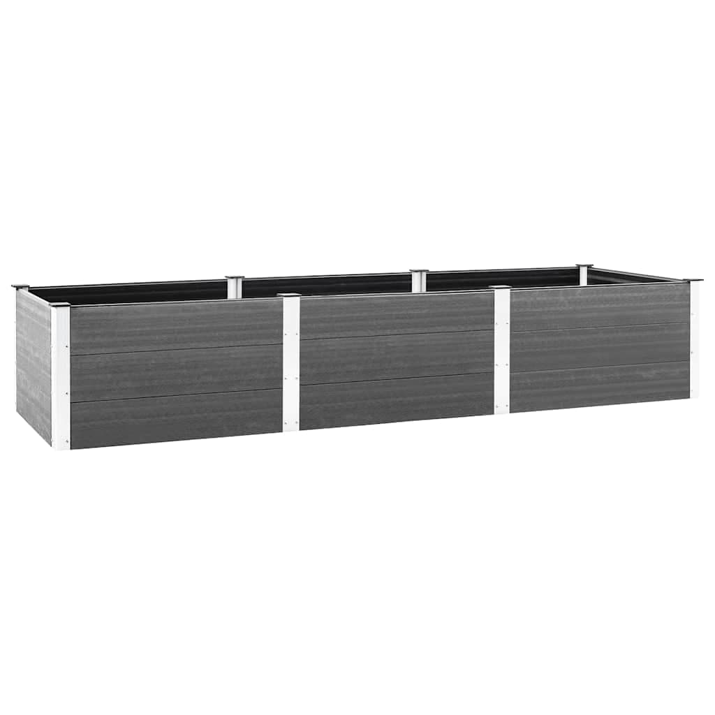 vidaXL Canteiro de jardim elevado 300x100x54 cm WPC cinzento