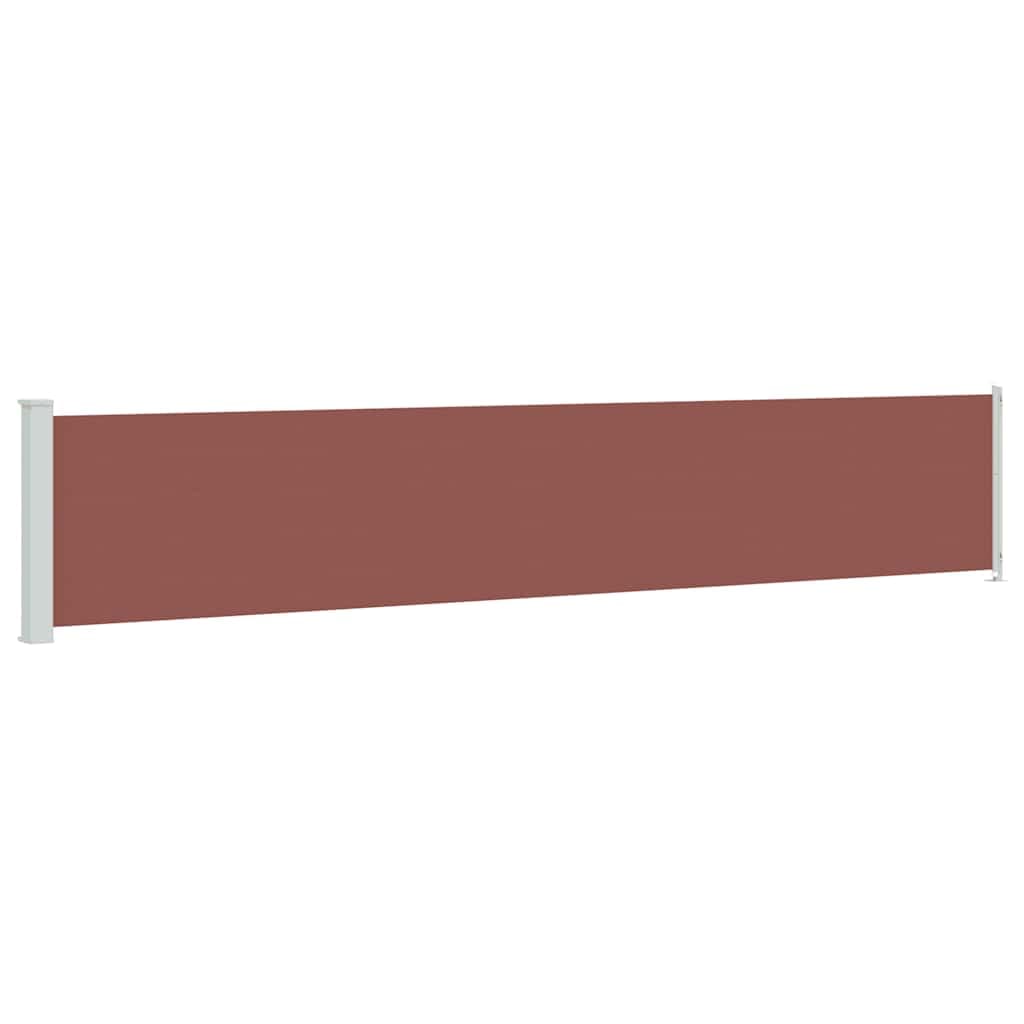 vidaXL Toldo lateral retrátil para pátio 117x600 cm castanho