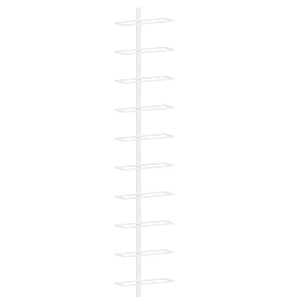 vidaXL Garrafeira de parede para 10 garrafas metal branco