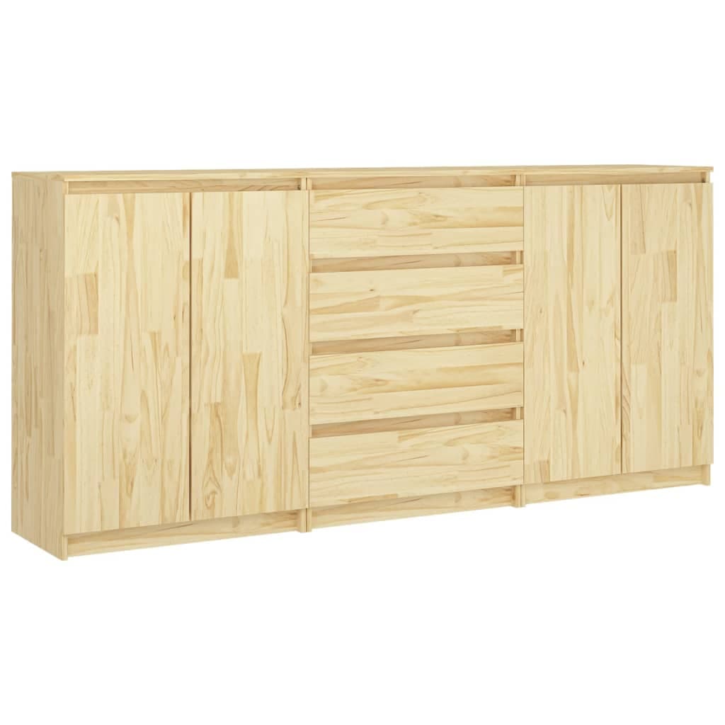 vidaXL Armários de apoio 3 pcs pinho maciço