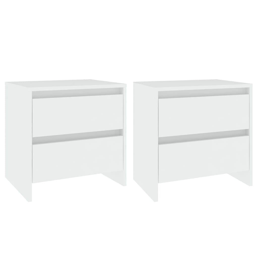 vidaXL Mesas de cabeceira 2 pcs derivados de madeira branco