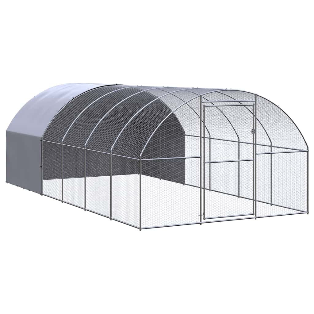 vidaXL Galinheiro de exterior 3x6x2 m aço galvanizado