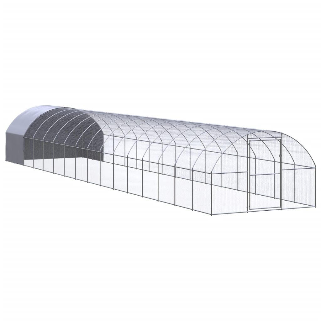 vidaXL Galinheiro de exterior 3x16x2 m aço galvanizado