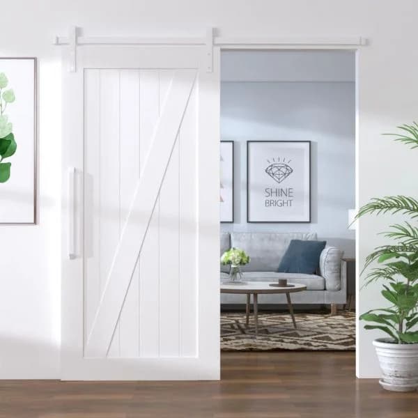 Kit de Ferragens para Porta Deslizante 183 cm Aço Branco - 2110787804