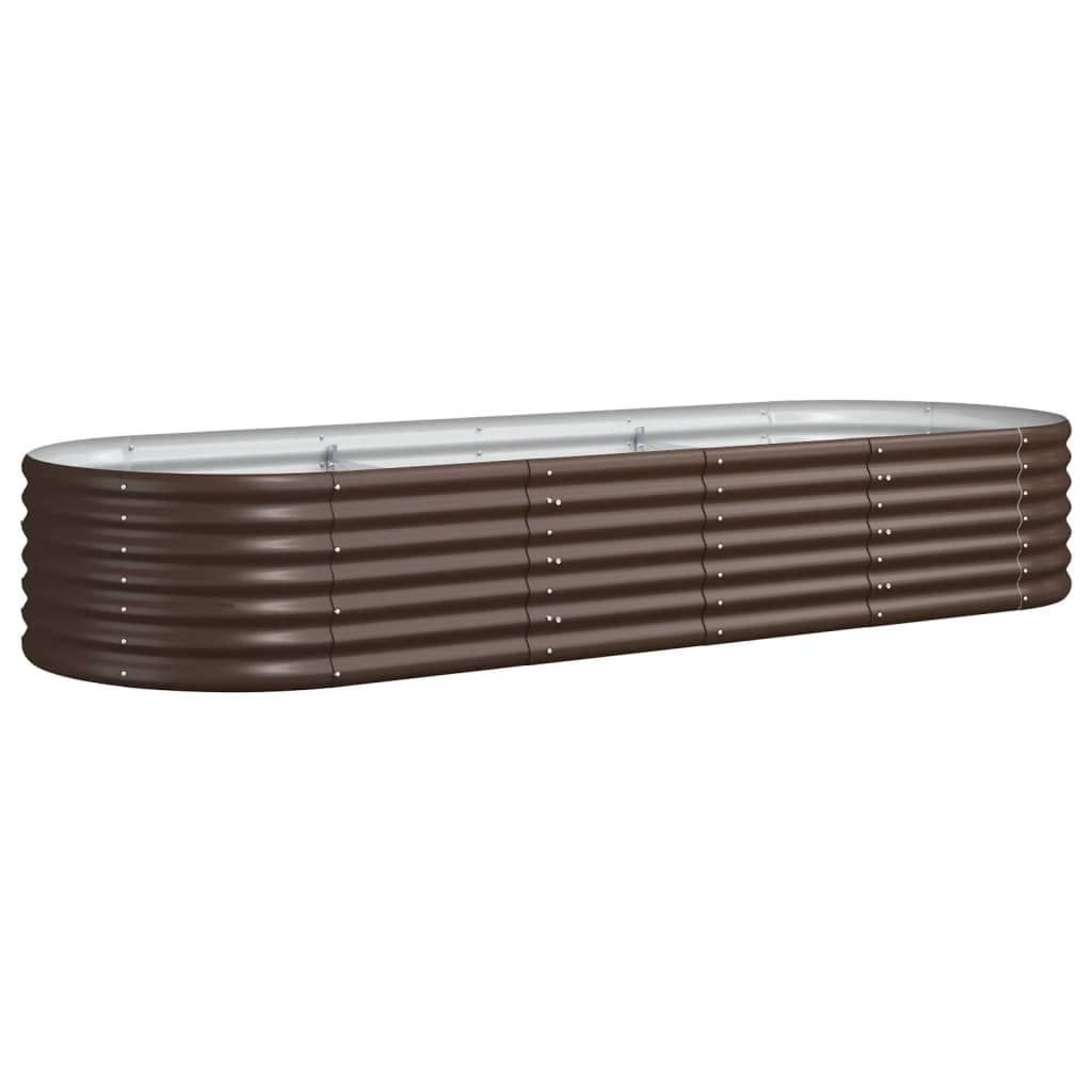 vidaXL Canteiro elevado jardim 224x80x36cm aço galvanizado castanho