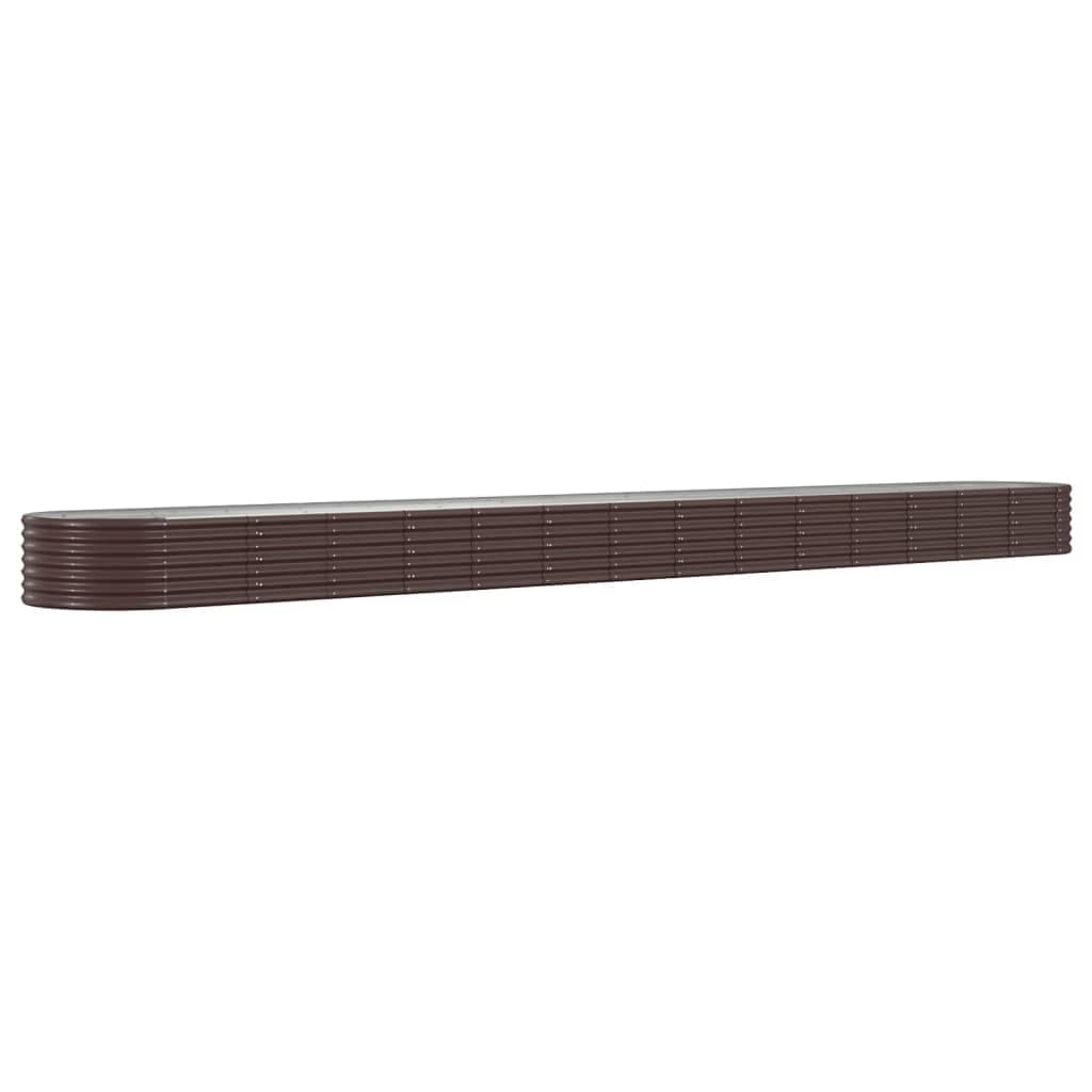 vidaXL Canteiro elevado jardim 620x80x36cm aço galvanizado castanho