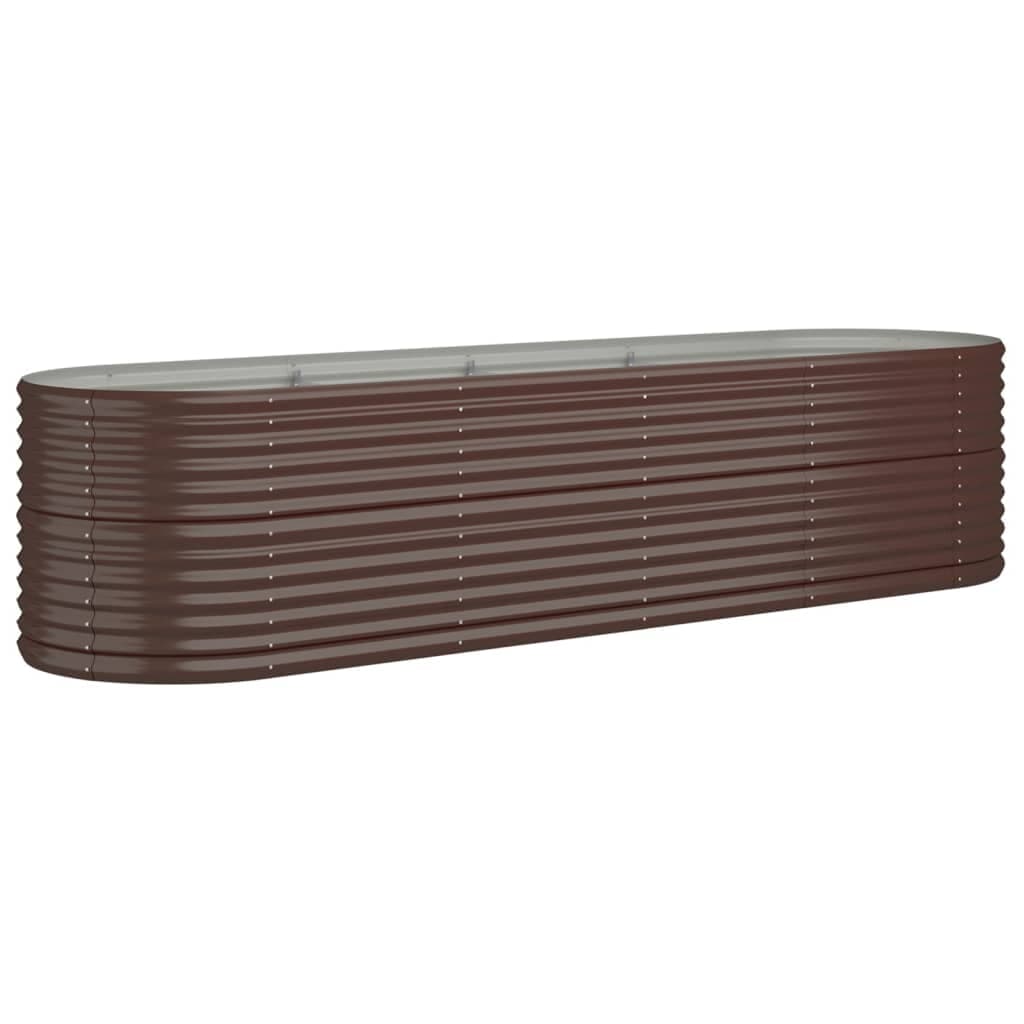 vidaXL Canteiro elevado jardim 296x80x68cm aço galvanizado castanho