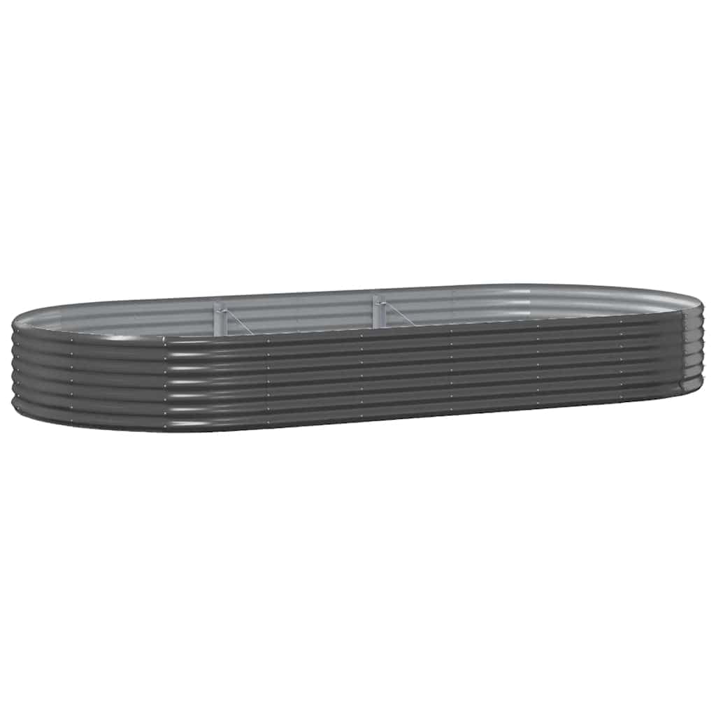 vidaXL Canteiro elevado de jardim em aço galvanizado 296x140x36 cm antracite