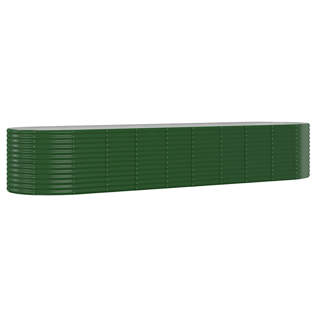 vidaXL Canteiro elevado jardim 396x100x68 cm aço galvanizado verde
