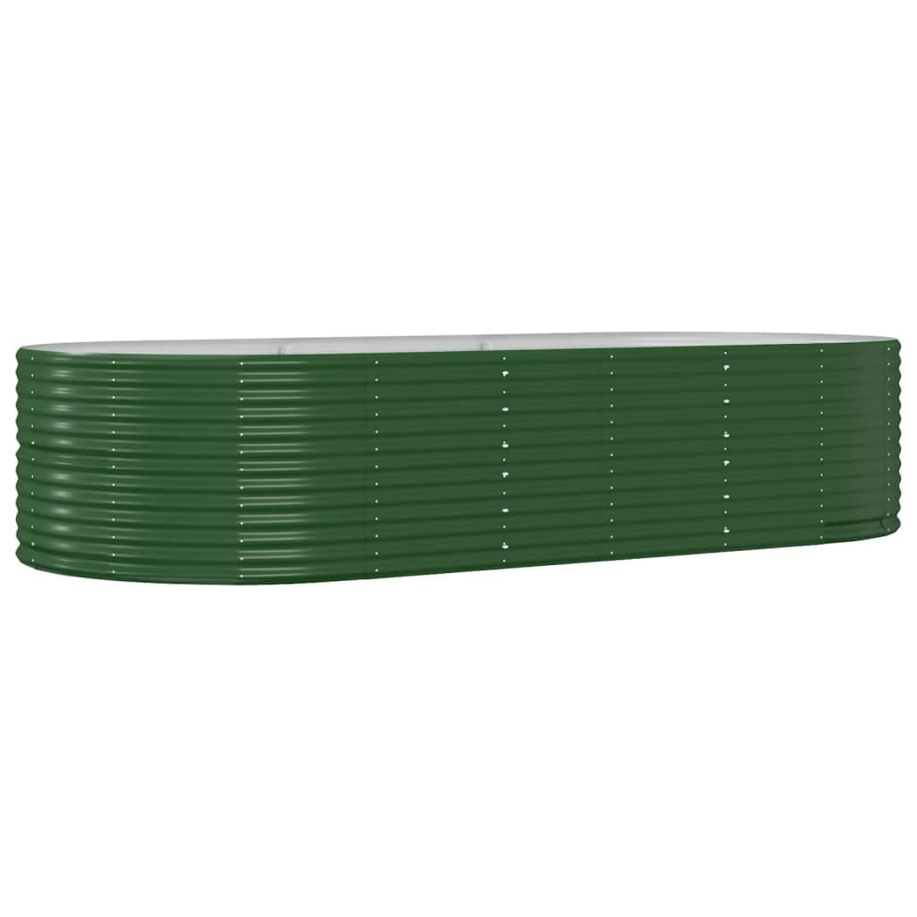 vidaXL Canteiro elevado jardim 291x140x68 cm aço galvanizado verde