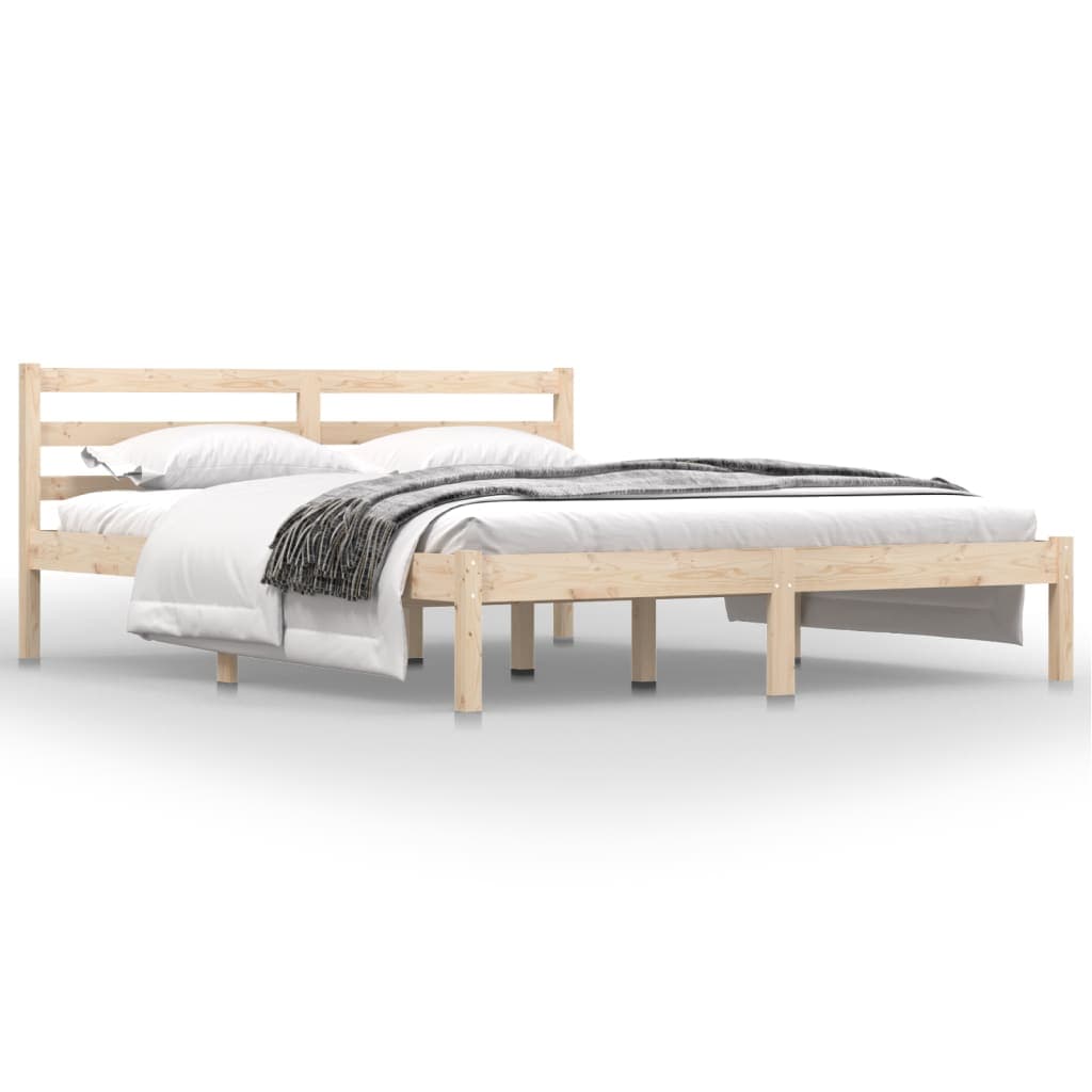 vidaXL Estrutura de cama king 150x200 cm pinho maciço