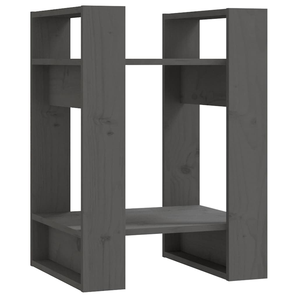 vidaXL Estante/divisória 41x35x57 cm pinho maciço cinzento