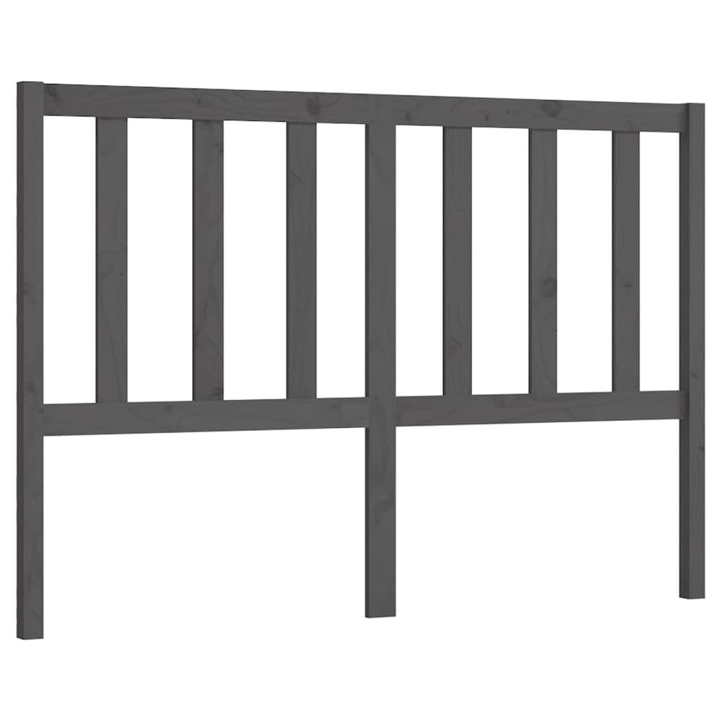 vidaXL Cabeceira de cama 126x4x100 cm pinho maciço cinzento