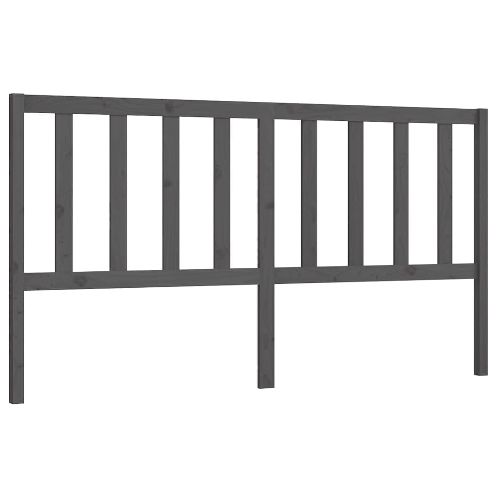 Cabeceira de Cama 186x4x100 cm Pinho Maciço Cinzento - 817757