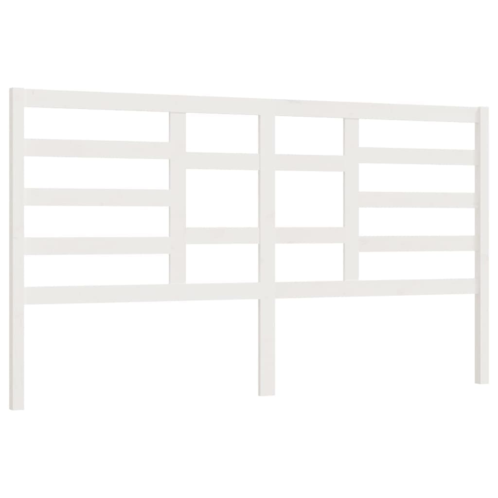 vidaXL Cabeceira de cama 186x4x104 cm pinho maciço branco