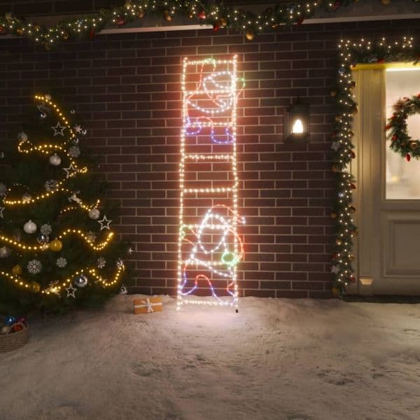 Pai Natal a Subir uma Escada 552 Luzes LED 50x200 cm - 343291