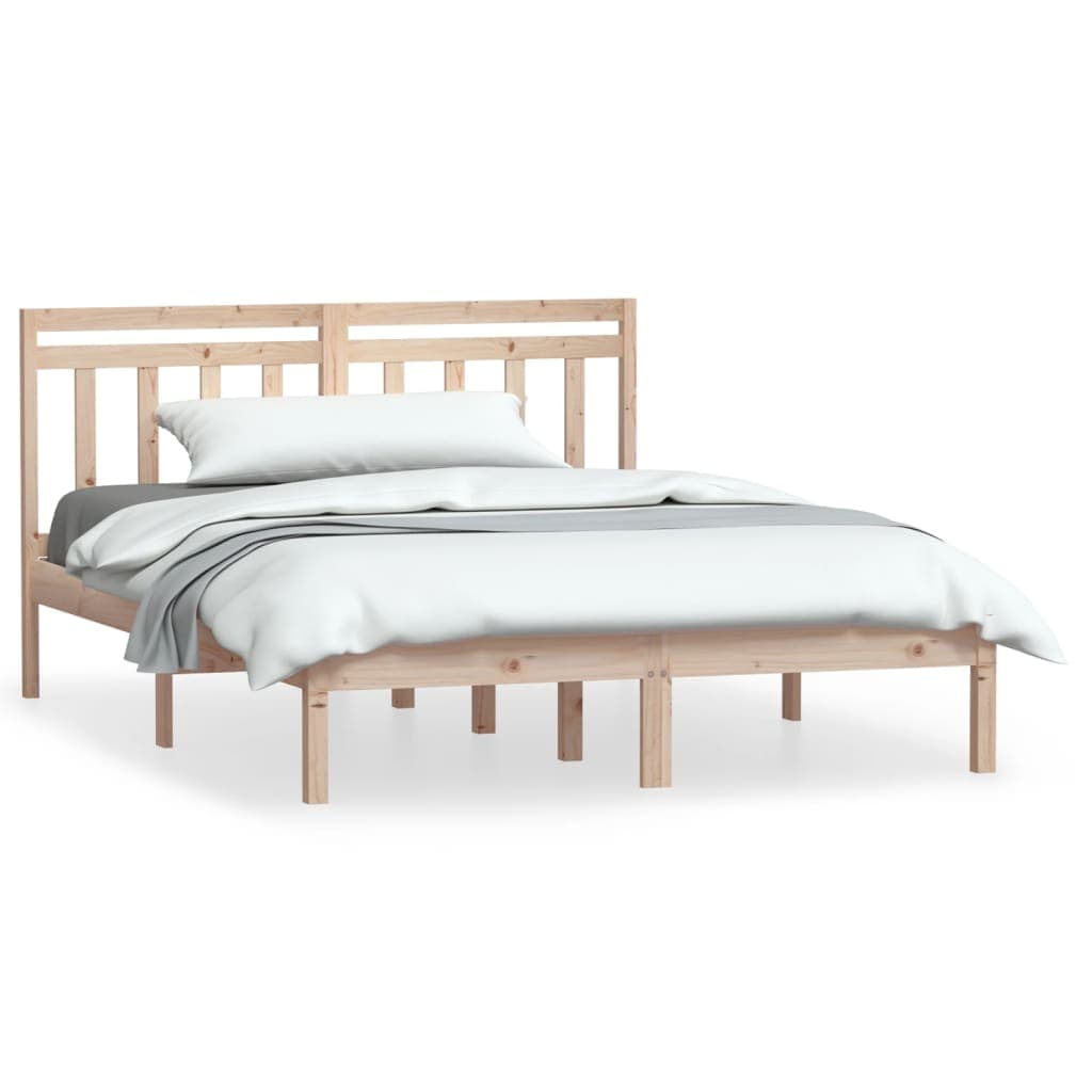 vidaXL Estrutura de cama pequena casal 120x190 cm pinho maciço