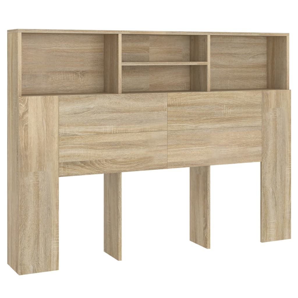 vidaXL Cabeceira de cama Carvalho Sonoma 140x19x103,5 cm