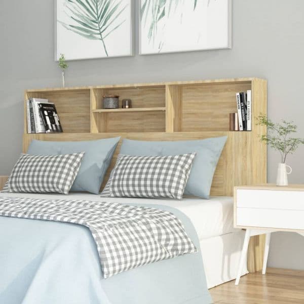 Cabeceira de Cama com Armário 160x19x103,5 cm Cor Carvalho Sonoma - 811874