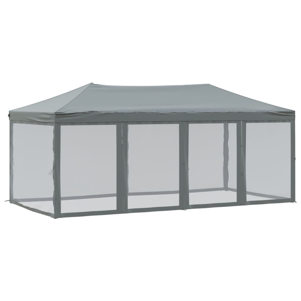 vidaXL Tenda para Festas Dobrável com Paredes Laterais 3x6 M Antracite - 2412245835