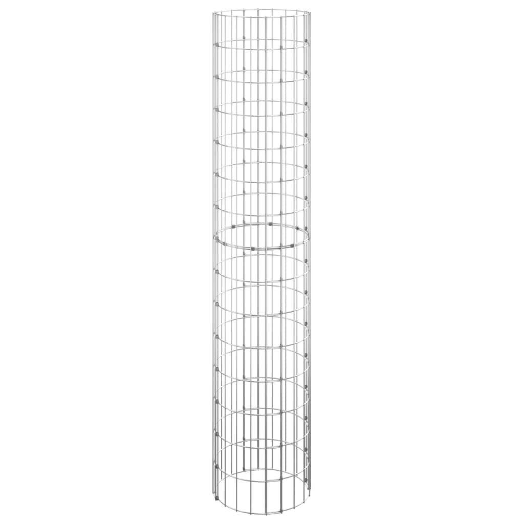 vidaXL Canteiro elevado/cesto gabião em poste Ø30x150 cm aço galvaniz.