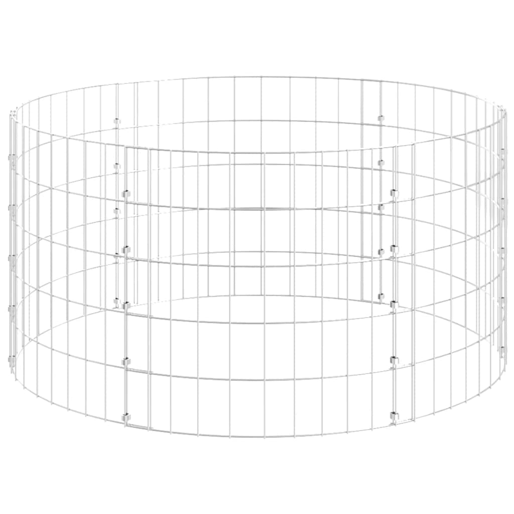 vidaXL Canteiro elevado/cesto gabião em poste Ø100x50cm aço galvaniz.