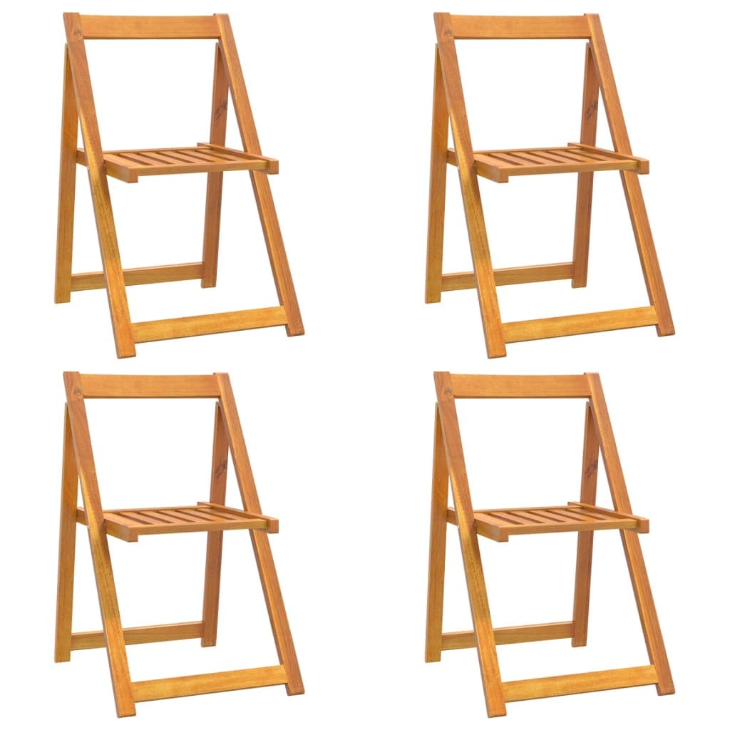vidaXL Cadeiras de jardim dobráveis 4 pcs madeira acácia maciça