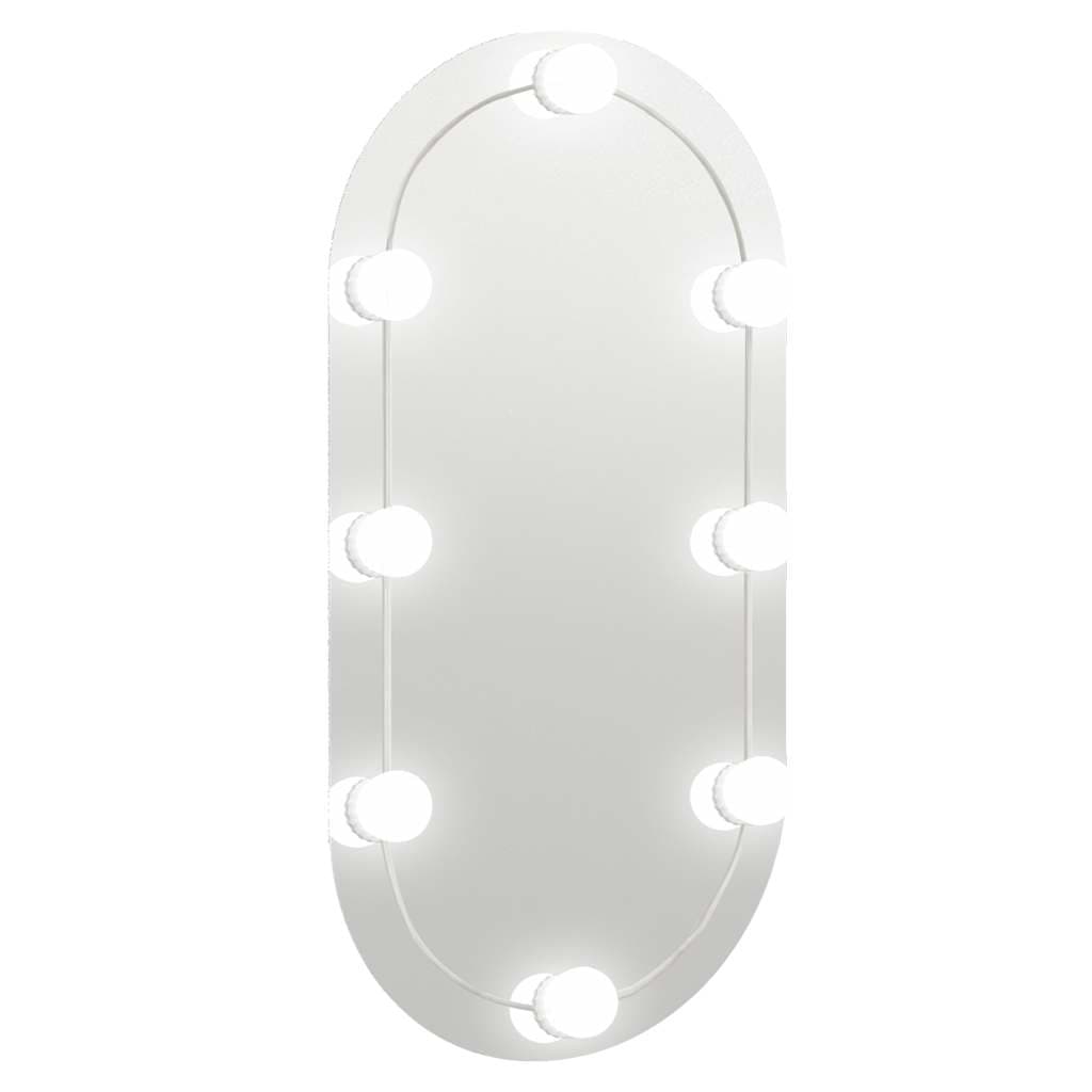 vidaXL Espelho com luzes LED 80x40 cm vidro oval