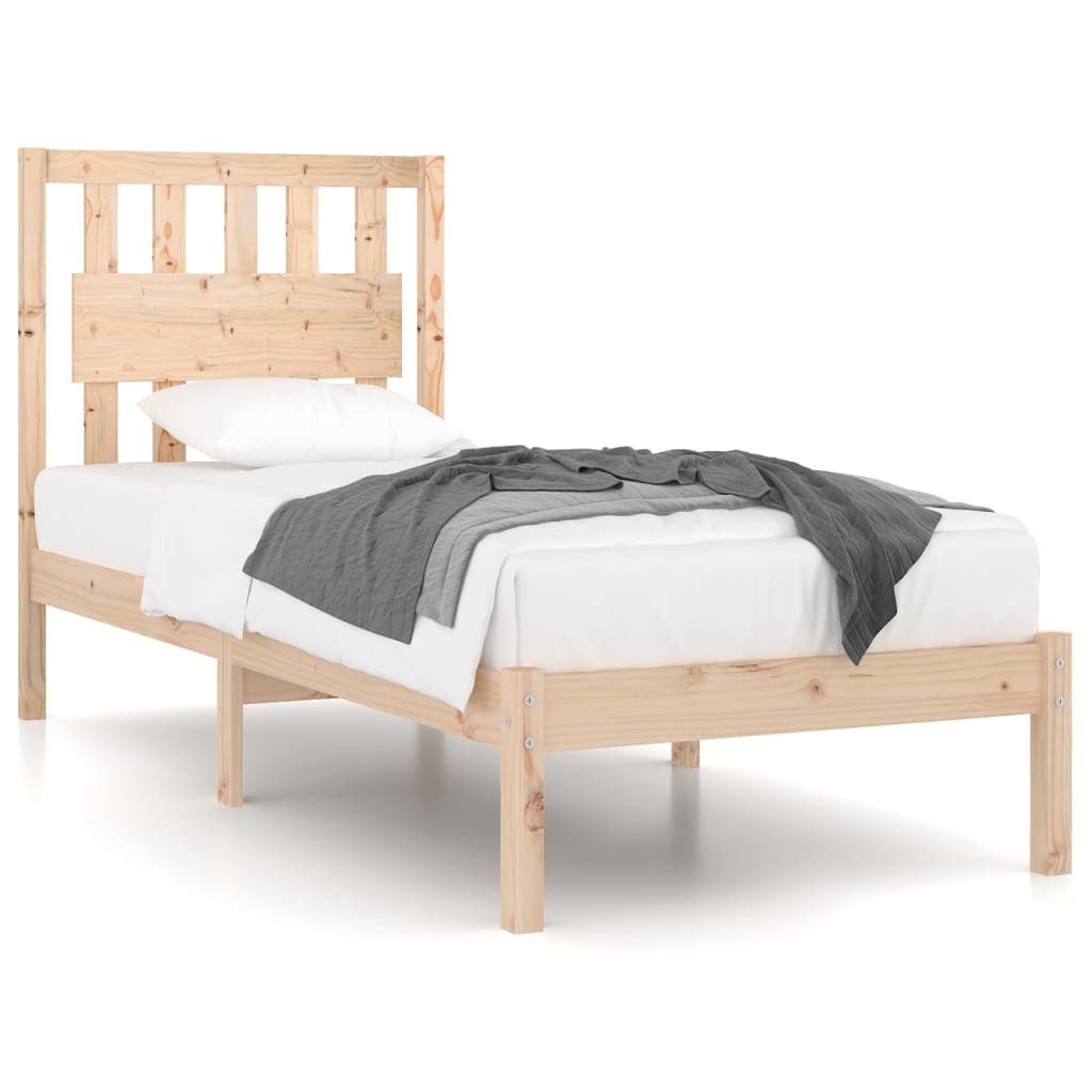 vidaXL Estrutura de cama 90 x 200 cm pinho maciço