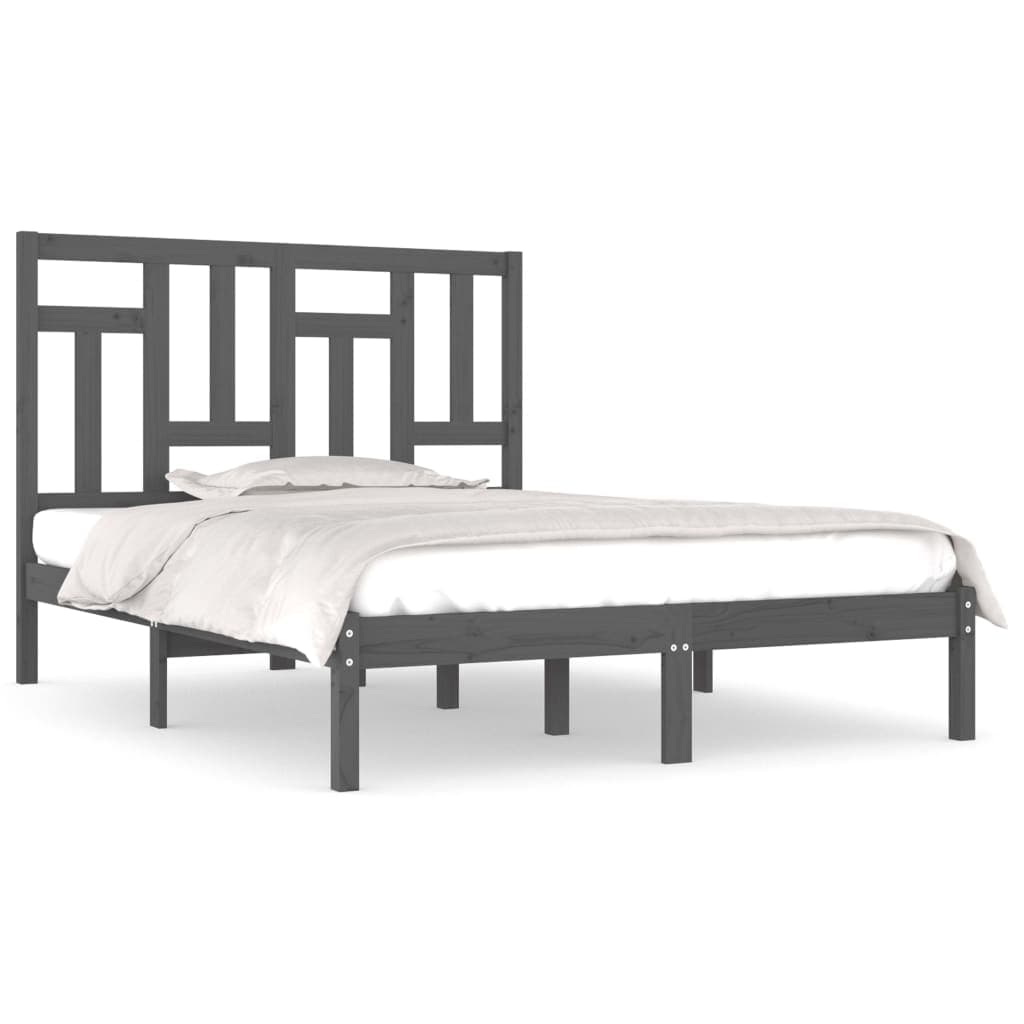 vidaXL Estrutura de cama 200x200 cm pinho maciço cinzento
