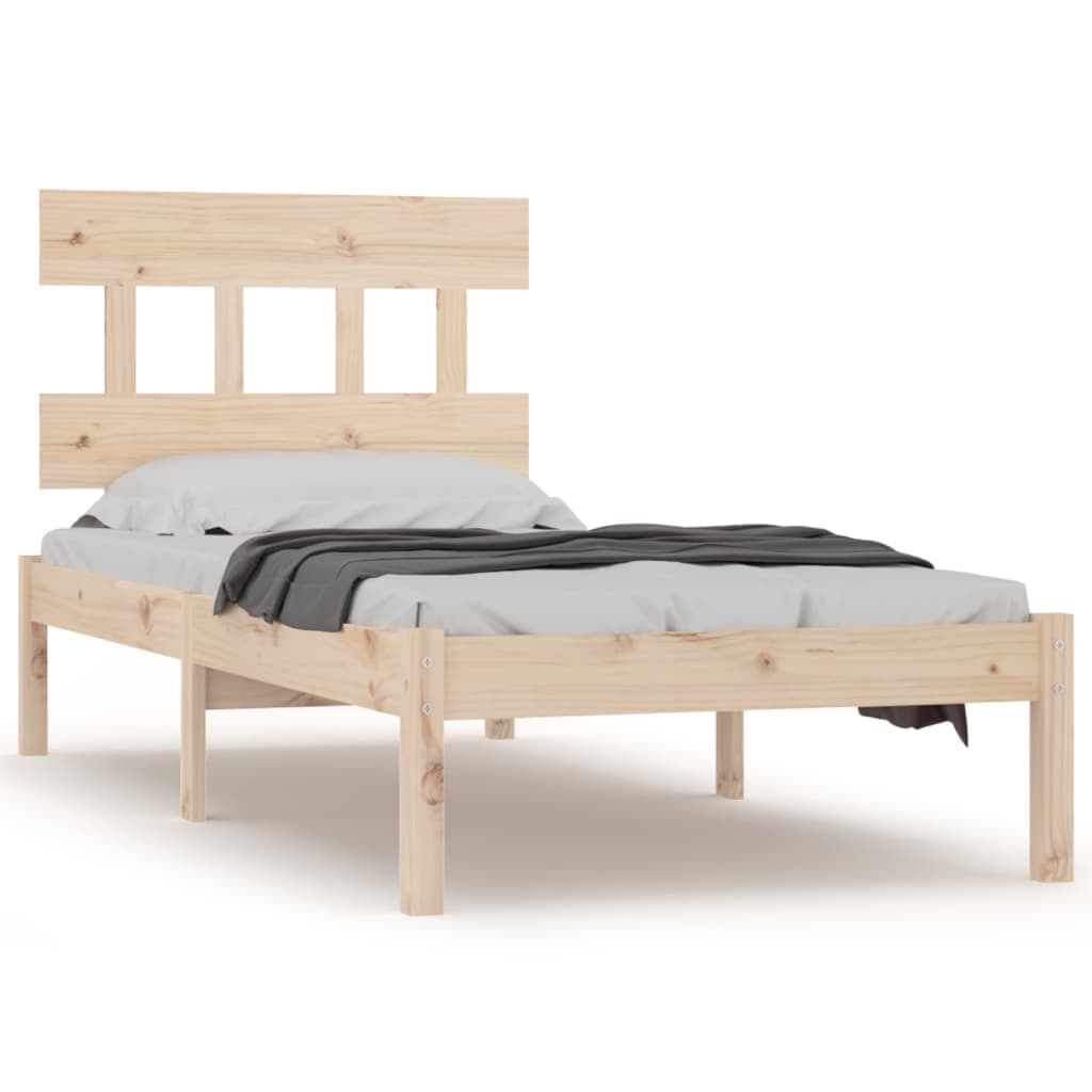 vidaXL Estrutura de cama solteiro 90x190 cm madeira maciça