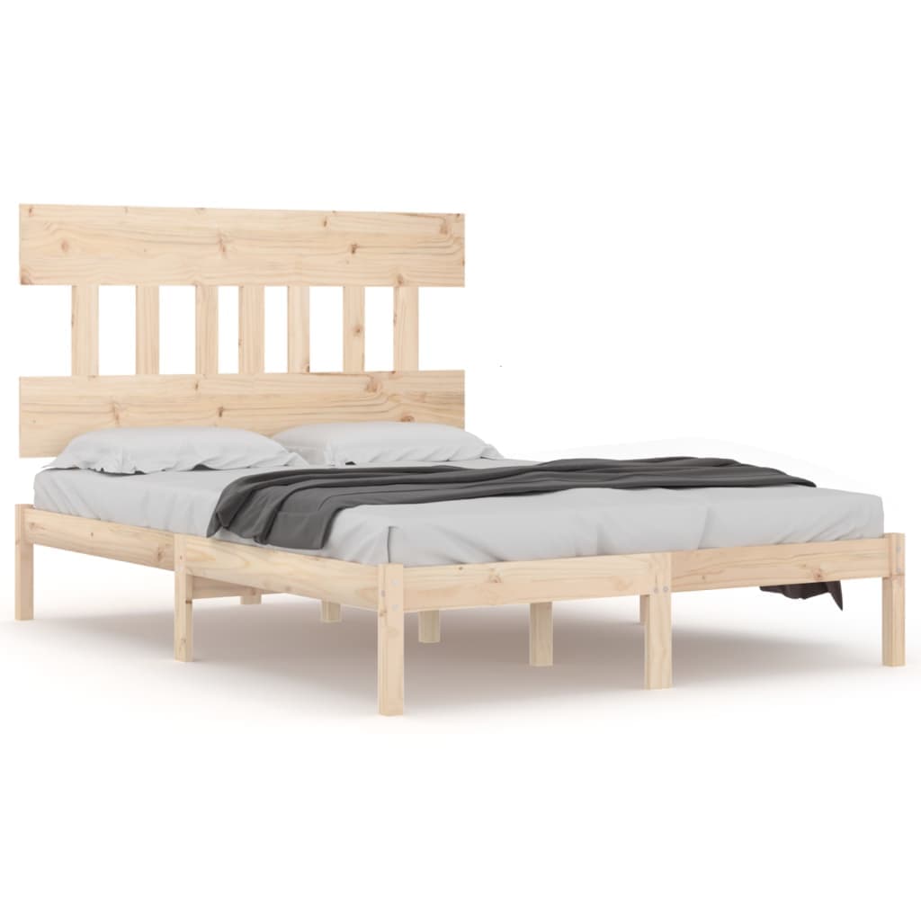 vidaXL Estrutura de cama pequena casal 120x190 cm pinho maciço