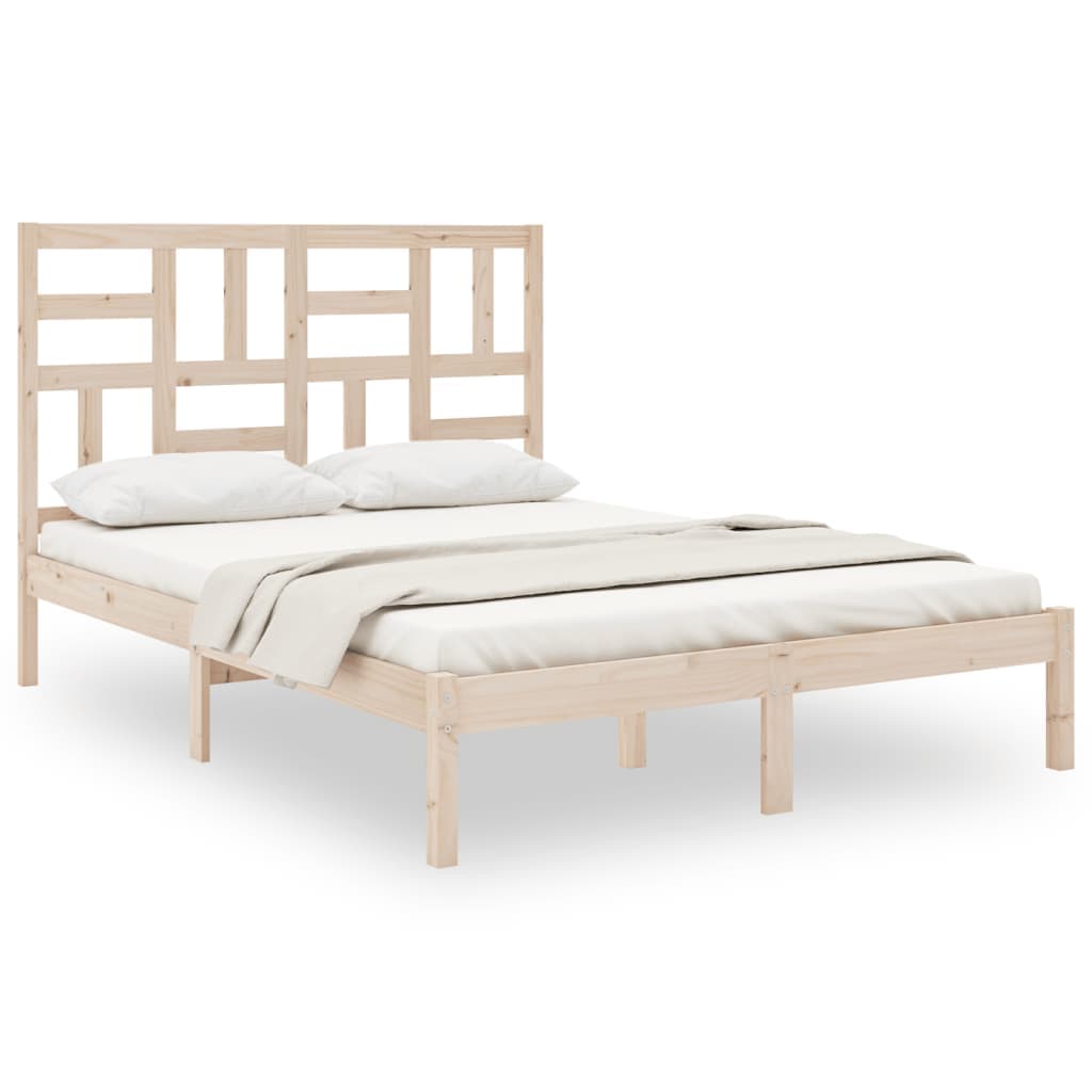vidaXL Estrutura de cama 140x190 cm madeira maciça