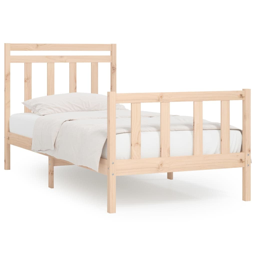 vidaXL Estrutura de cama 90 x 200 cm pinho maciço