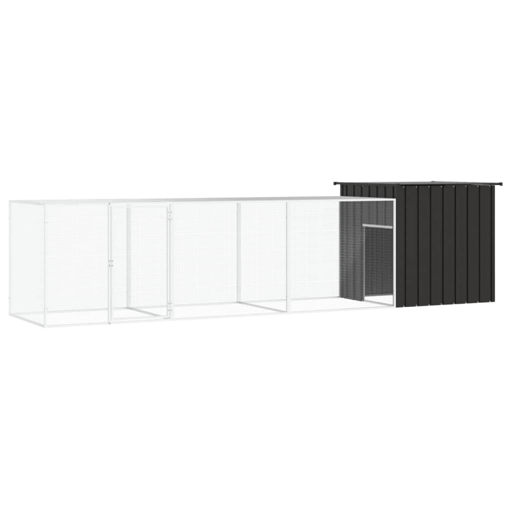 Galinheiro 400x91x100 cm Aço Galvanizado Antracite - 3106453