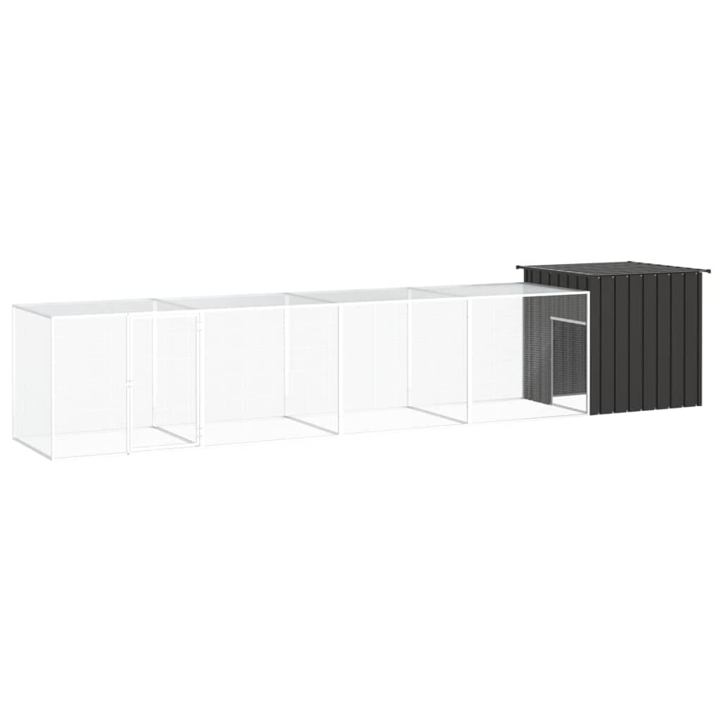 vidaXL Galinheiro 500x91x100 cm aço galvanizado antracite