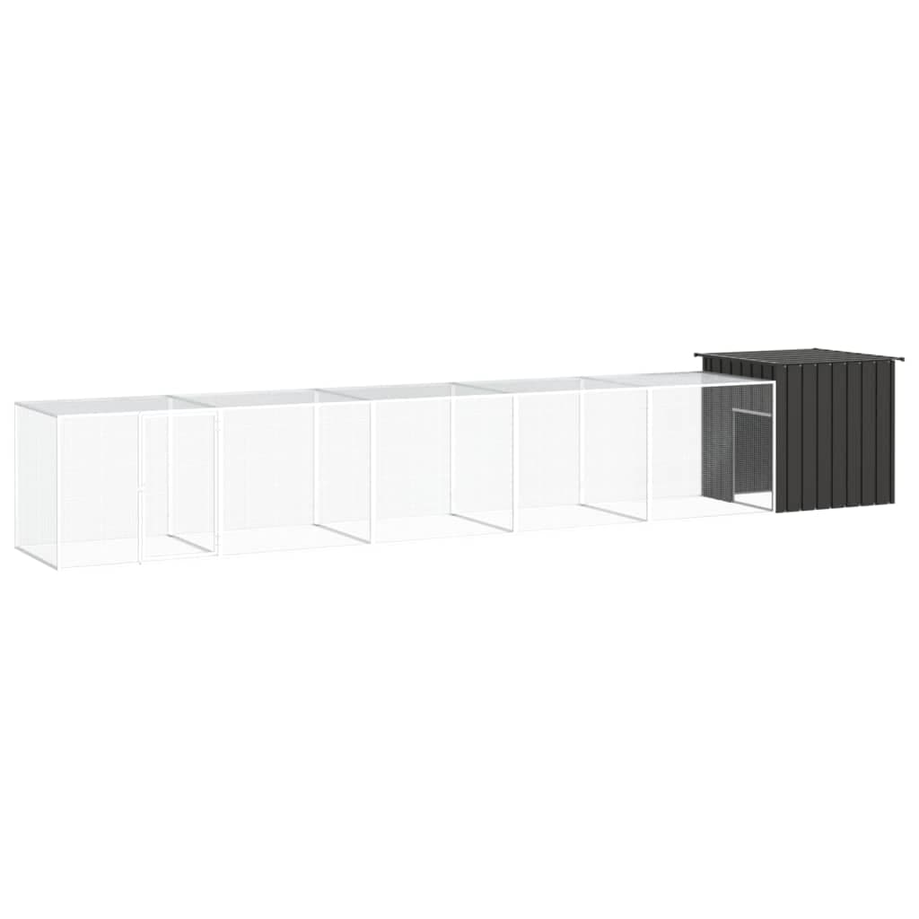 Galinheiro 600x91x100 cm Aço Galvanizado Antracite - 3106455