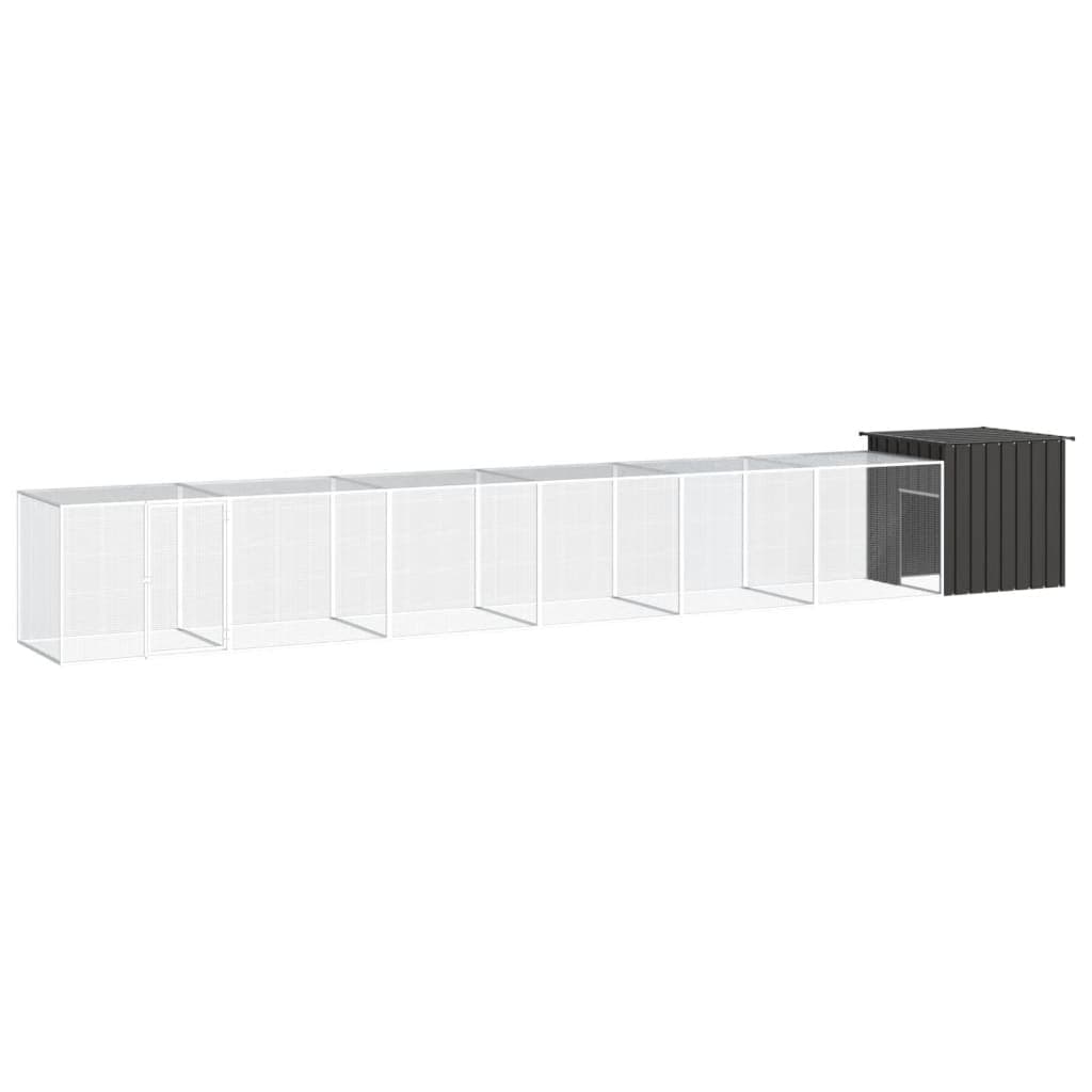 Galinheiro 700x91x100 cm Aço Galvanizado Antracite - 3106456 - 3106456