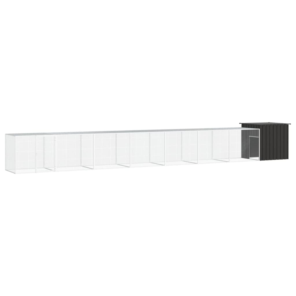vidaXL Galinheiro 800x91x100 cm aço galvanizado antracite