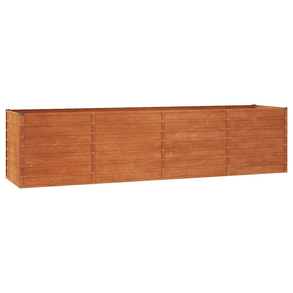 vidaXL Canteiro de jardim 320x80x77 cm aço corten cor enferrujado