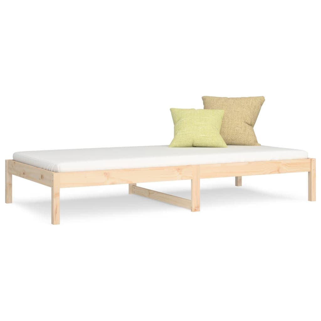 vidaXL Sofá-cama sem colchão 90x200 cm madeira de pinho maciça