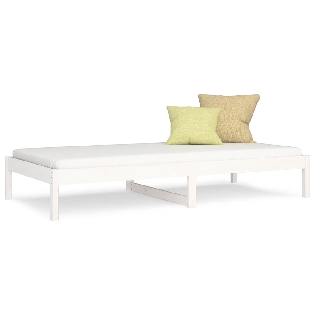 vidaXL Sofá-cama sem colchão 80x200 cm madeira de pinho maciça branco