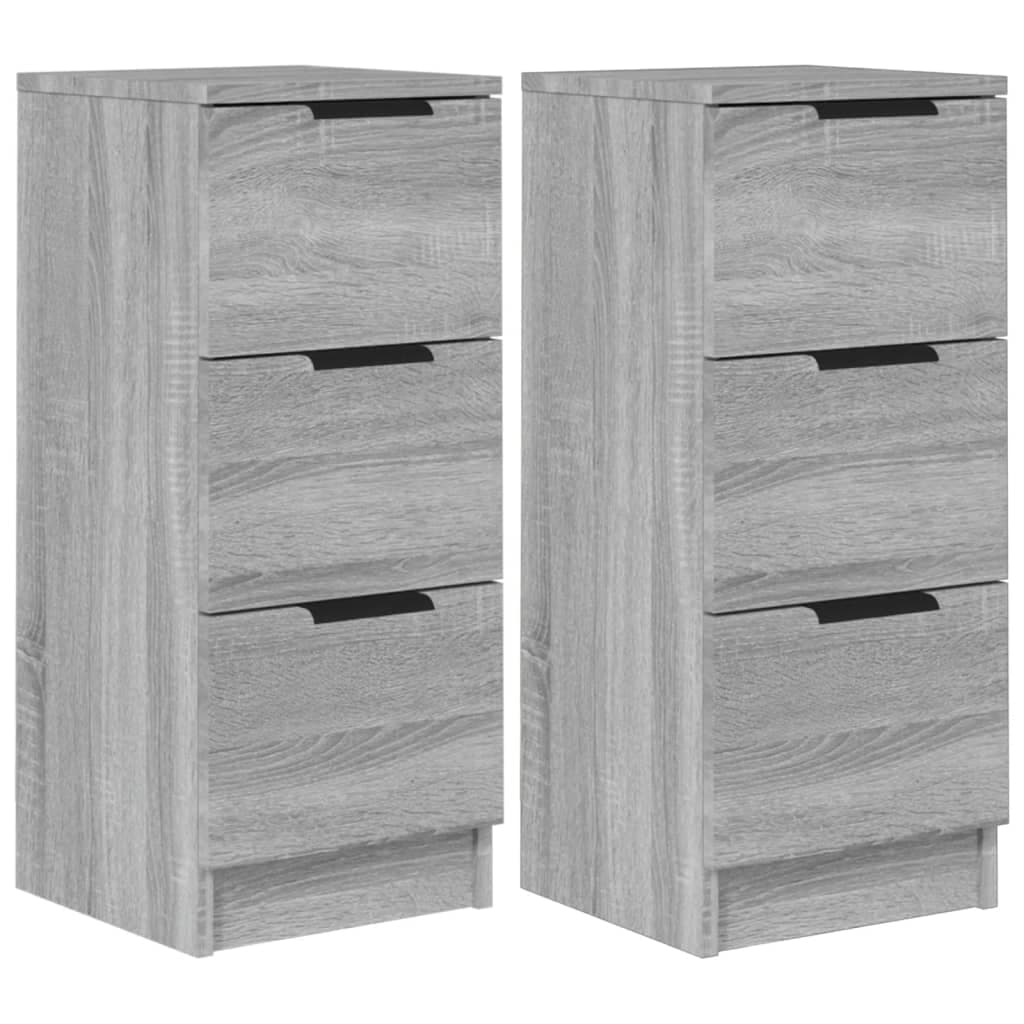 vidaXL Aparadores 2 pcs 30x30x70 cm madeira processada sonoma cinza