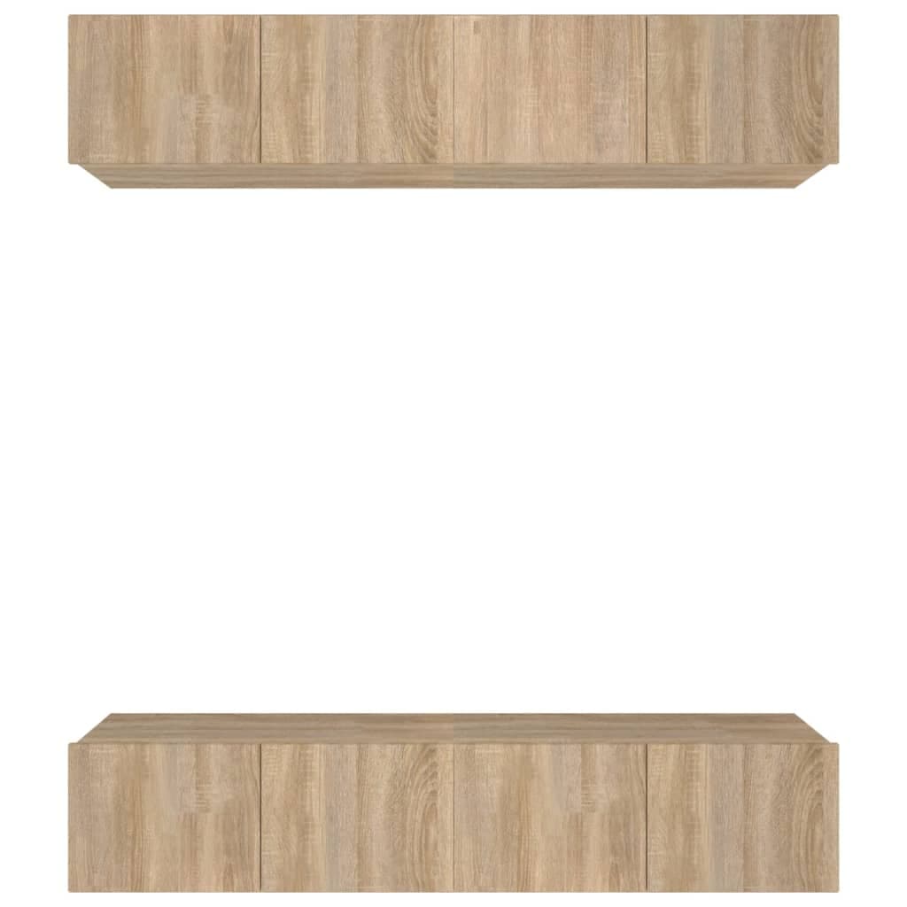 vidaXL Móveis TV 4 pcs 80x30x30cm derivados de madeira carvalho sonoma